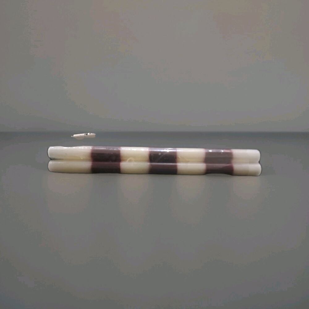 2 All NEW American Long Burning Tapers Candles Red /burgundy White NEW 14 Hr.